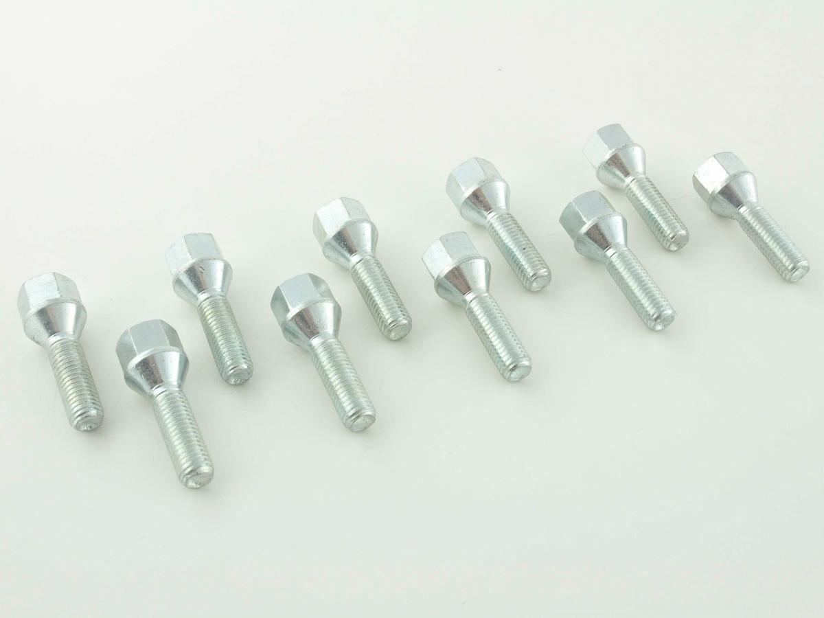 Radschrauben Set (10 Stk.) Kegelbund Schaftlänge 60mm M12x1,25 silber Radschrauben Set (10 Stk.) Kegelbund Schaftlänge 60mm M12x1,25 silber